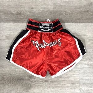 Treadwest Collective Red Black Athletic Boxing Shorts Women's Size L